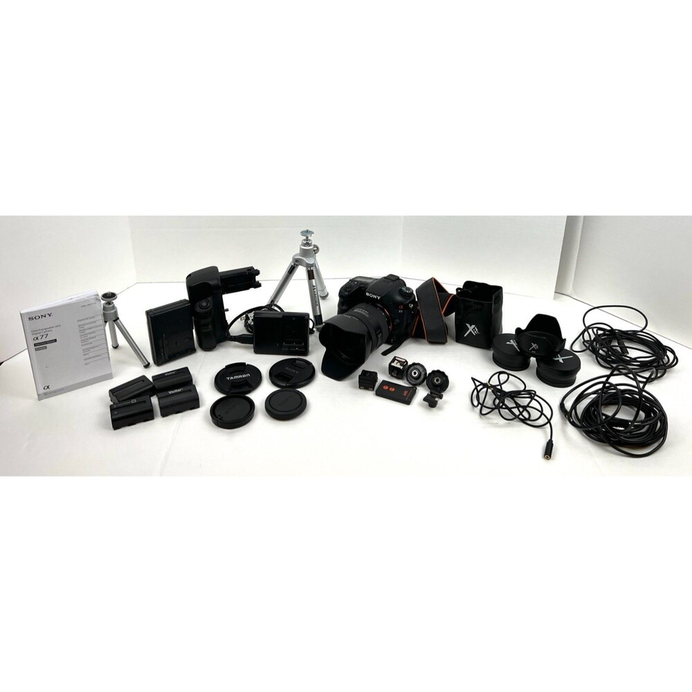 Sony Alpha A77 SLT-A77 24.3MP Digital SLT Camera Lot Photography Batteries